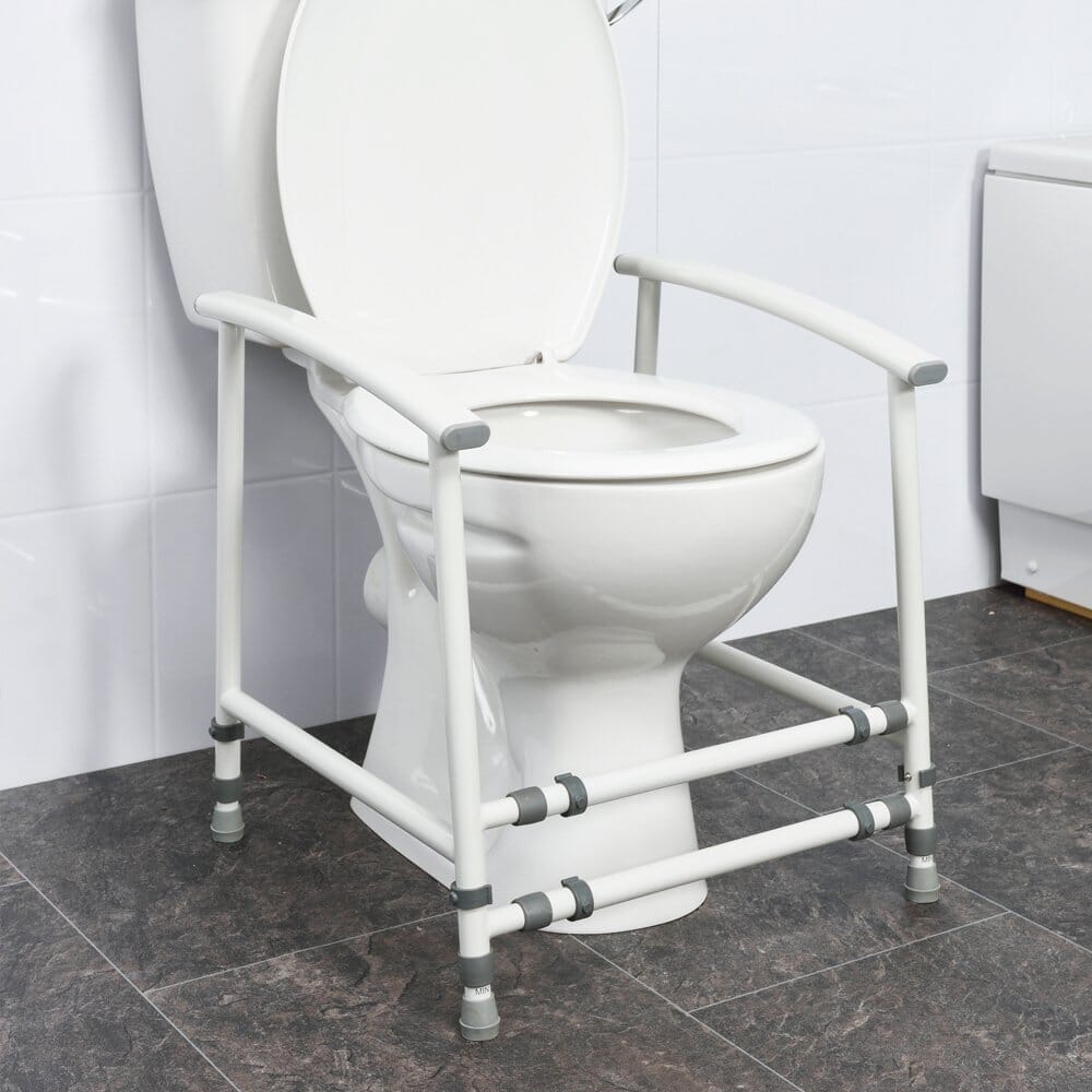 Lifestyle image of NRS Nuvo Petite Childrens Toilet Frame being used in a real-life setting.