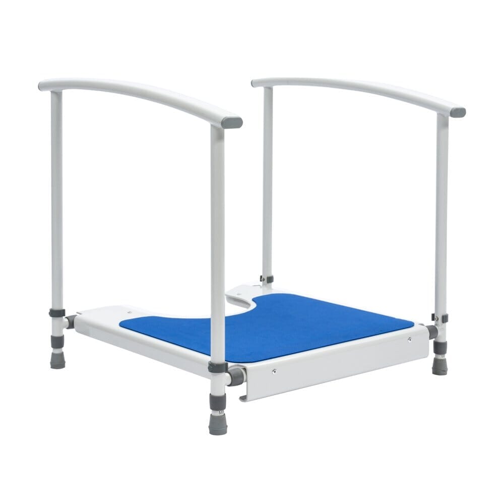 Image of NRS Nuvo Petite Toilet Platform With Handrails on a plain background.