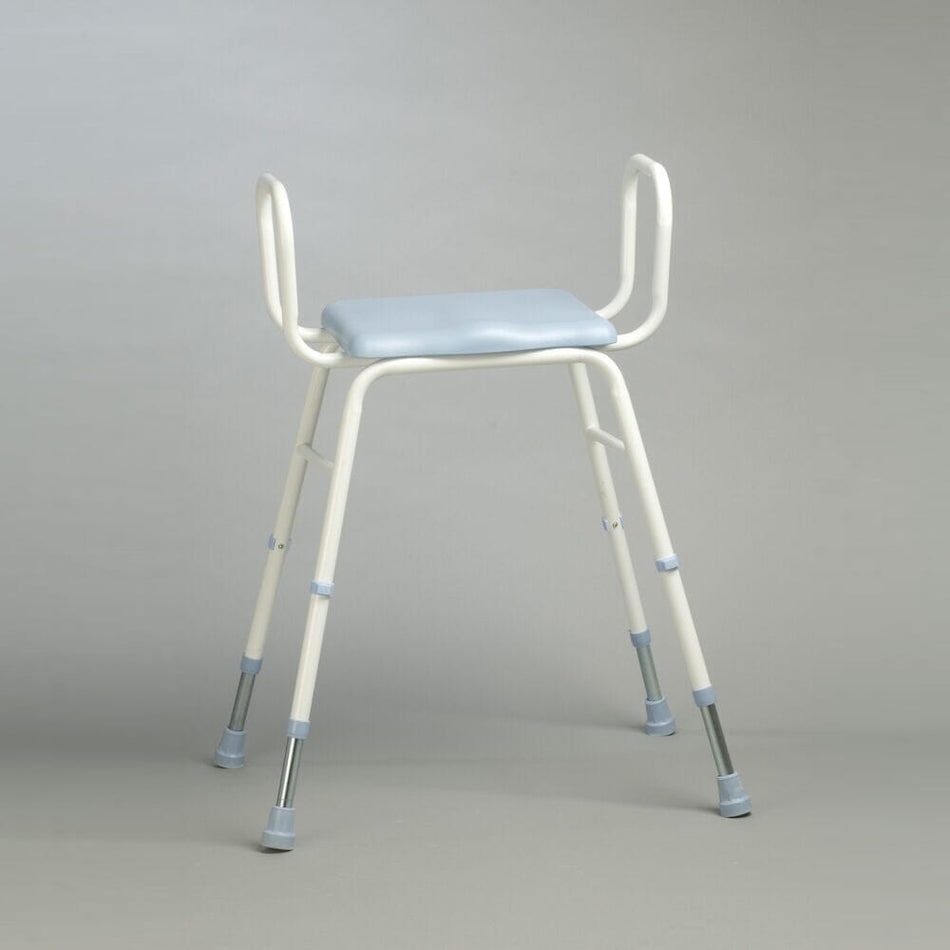 Image of NRS PU Moulded Perching Stool with Arms on a plain background.