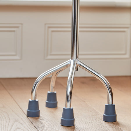 Close-up of the ferrule or base of NRS Quad Base Walking Stick walking stick, showing the non-slip tip.