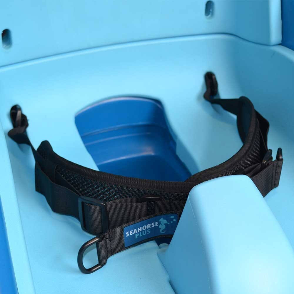 Diagram or packaging of NRS Seahorse Plus Lap Straps highlighting dimensions or features.