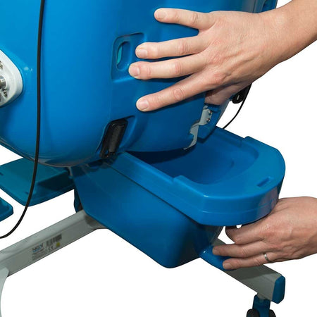 NRS Seahorse Plus Toileting Shower Chair folded flat or partially folded to show compact storage (if applicable).