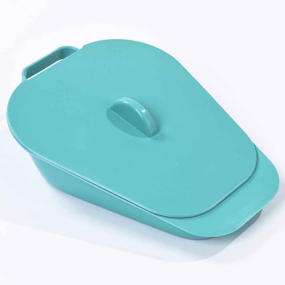 Alternative view of NRS Selina Slipper Bed Pan with Lid, showing different angle or usage.