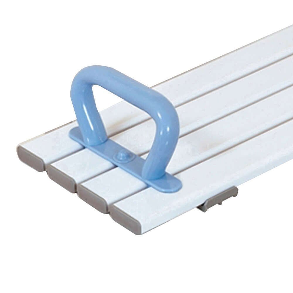 Close-up of the textured, slip-resistant surface or drainage holes on NRS Slatted Bath Board Handle bath board.