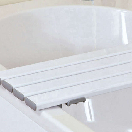 Close-up of the textured, slip-resistant surface or drainage holes on NRS Slatted Bath Board bath board.