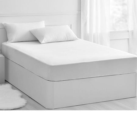 Close-up of the waterproof backing and stitching on NRS Terry Towelling Waterproof Mattress Protector mattress protector.