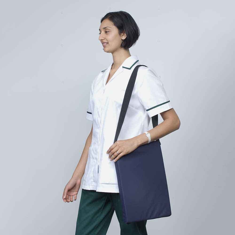 NRS Therapist Kneeler-Kneeling Cushion cushion on a seat or chair, demonstrating added comfort and pressure relief.