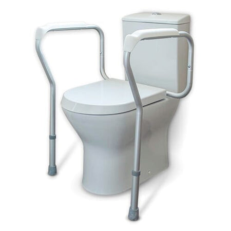 Alternative view of NRS Toilet Surround Safety Rail, showing different angle or usage.