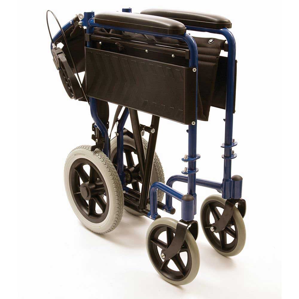 Alternative view of NRS Transit-Lite Attendant Controlled Wheelchair, showing different angle or usage.