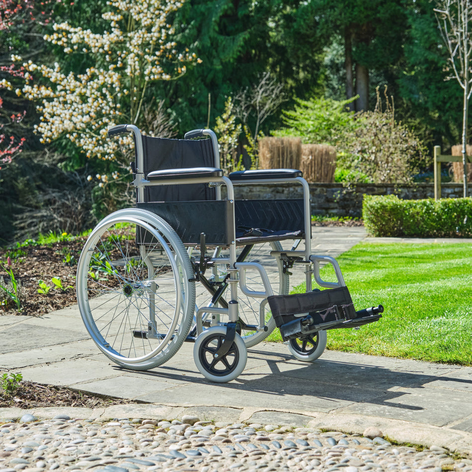 Image of NRS Transit-Lite Self-Propelled Wheelchair on a plain background.