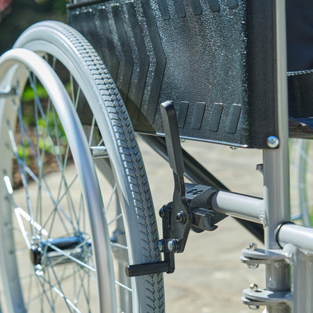 Close-up of a feature of NRS Transit-Lite Self-Propelled Wheelchair.