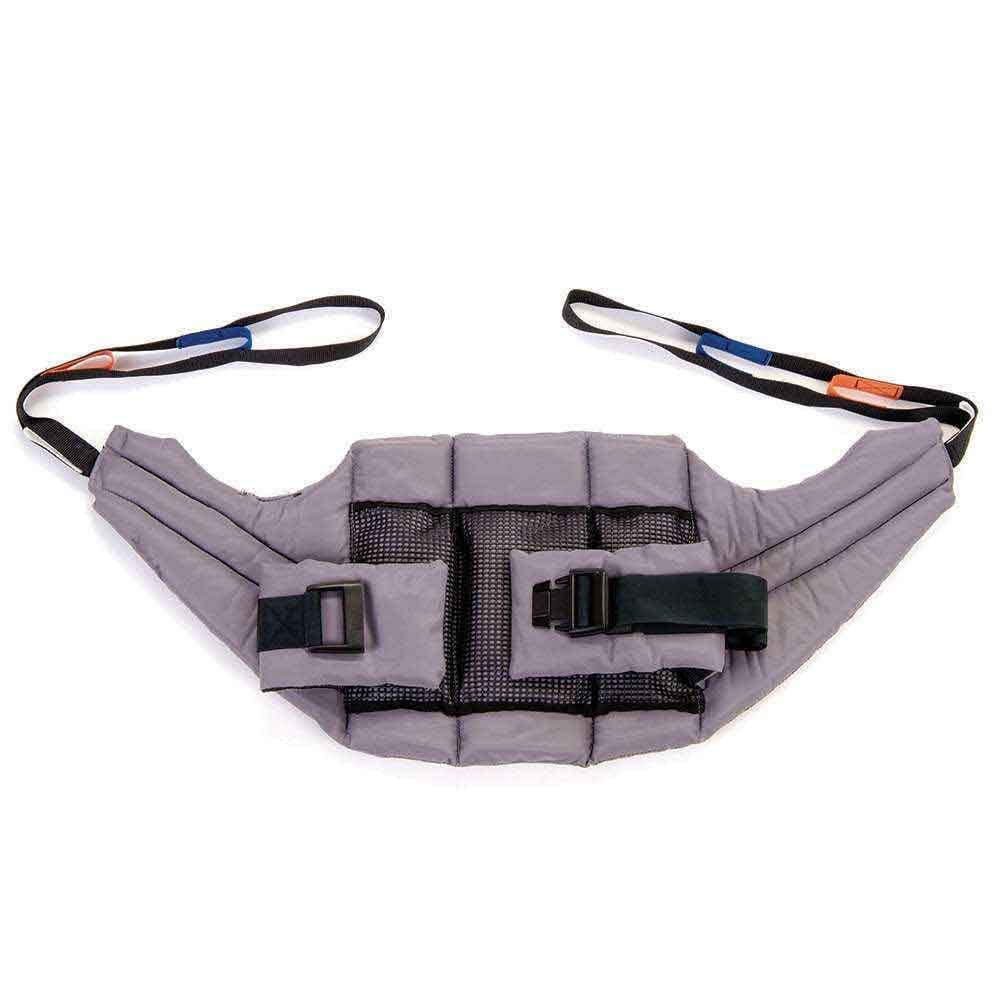 Full view of OXFORD Stand Aid Sling mobile hoist on a plain background, showing the wheeled base, upright mast and sling attachment.