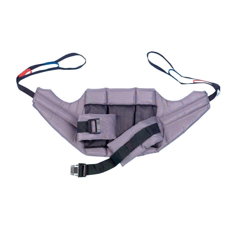 Full view of OXFORD Stand Aid Sling mobile hoist on a plain background, showing the wheeled base, upright mast and sling attachment.