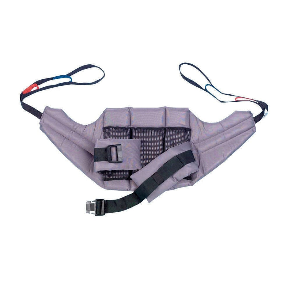 Full view of OXFORD Stand Aid Sling mobile hoist on a plain background, showing the wheeled base, upright mast and sling attachment.