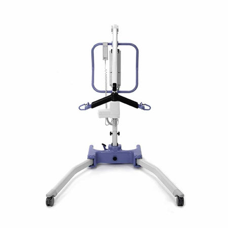 Oxford Advance Folding Electric Hoist hoist being used to lift a person, demonstrating safe patient transfer.