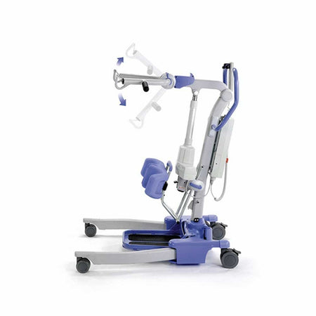 Oxford Journey Stand Aid hoist being used to lift a person, demonstrating safe patient transfer.