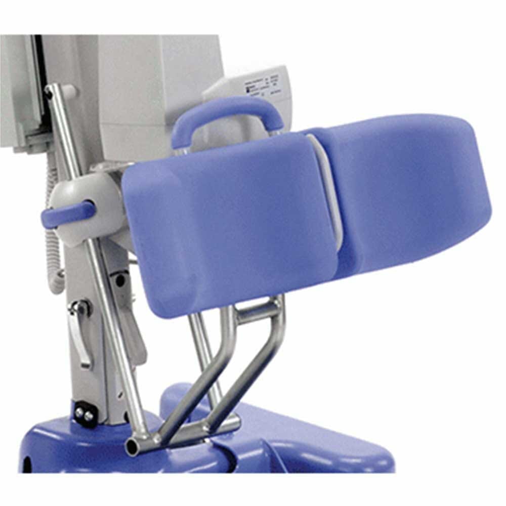 Close-up of the sling attachment points or spreader bar on Oxford Journey Stand Aid hoist.