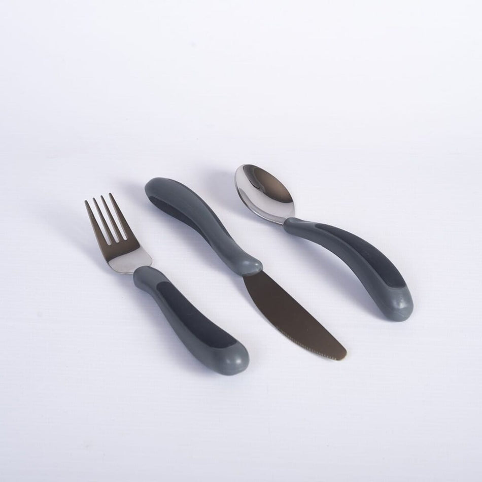 Kura Care Black Handle Cutlery Set