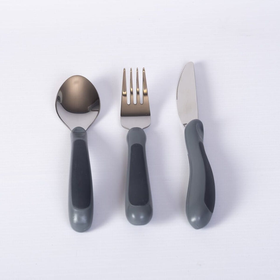 Kura Care Black Handle Cutlery Set
