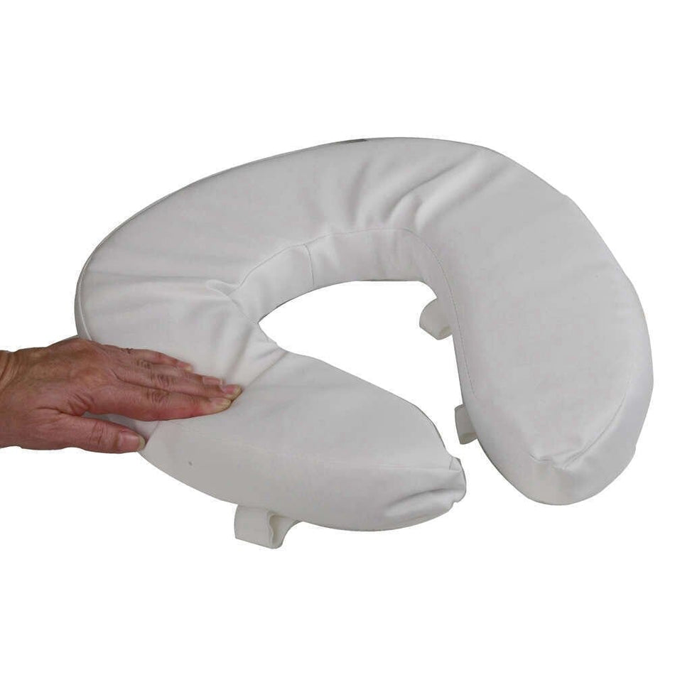 Alternative view of Padded Raised Toilet Seat, showing different angle or usage.