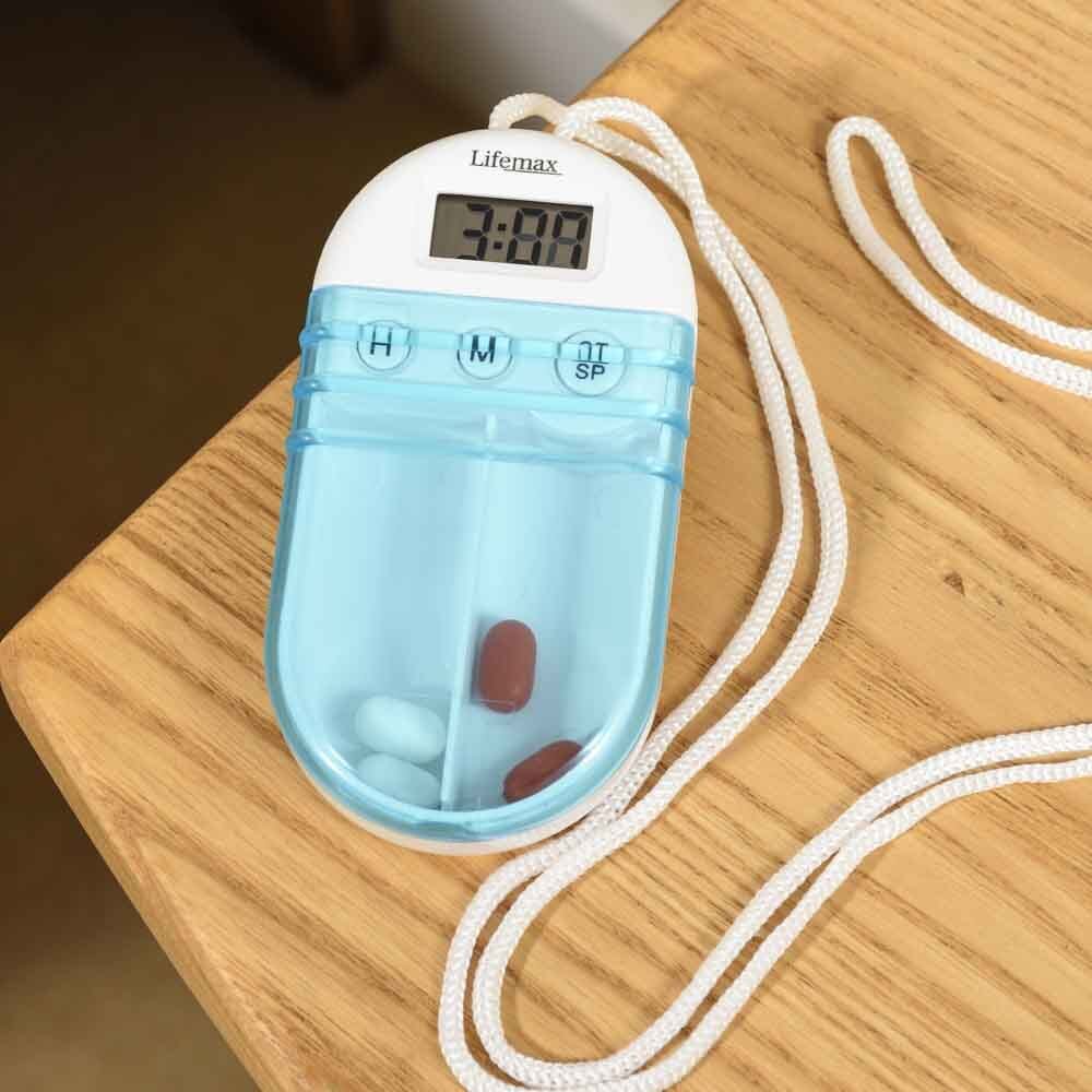 Alternative view of Pill Box with Reminder Alarm, showing different angle or usage.