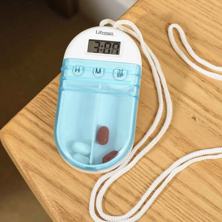 Alternative view of Pill Box with Reminder Alarm, showing different angle or usage.