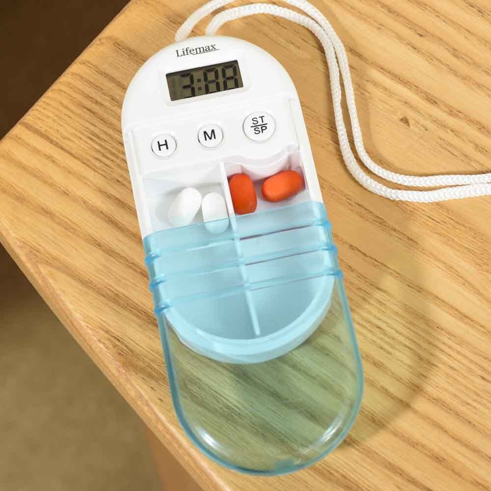 Close-up of a feature of Pill Box with Reminder Alarm.