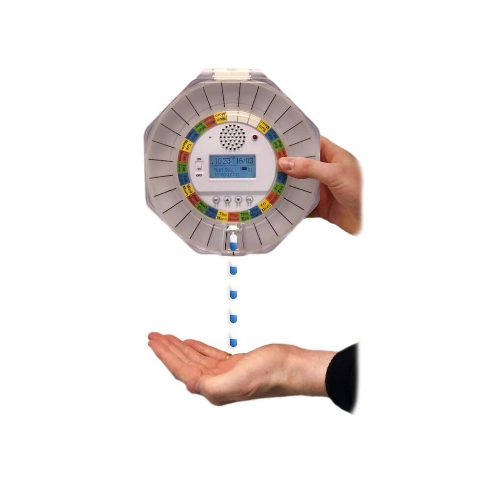 Alternative view of Pippa Tipper Automatic Lockable Pill Dispenser, showing different angle or usage.
