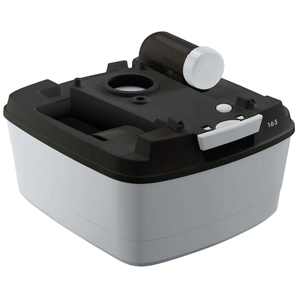 Close-up of a feature of Porta Potti 165 Portable Flushing Toilet.