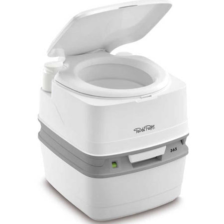 Image of Porta Potti Qube 365 Chemical Portable Toilet on a plain background.