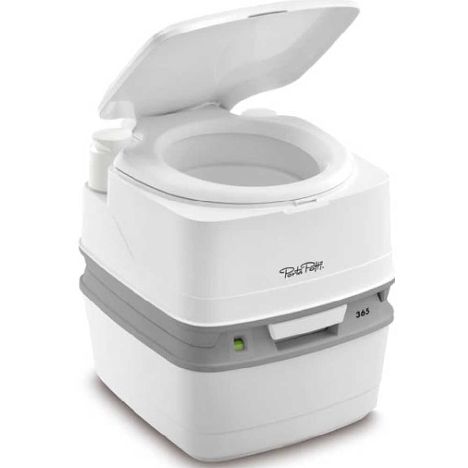 Image of Porta Potti Qube 365 Chemical Portable Toilet on a plain background.