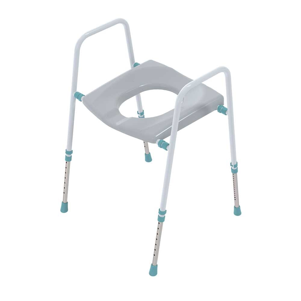 Image of Prima Flat Pack Toilet Frame and Seat on a plain background.