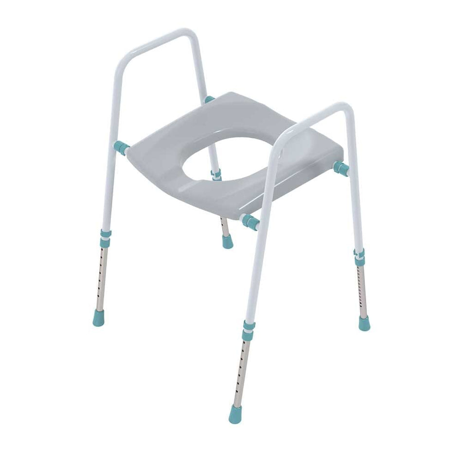 Image of Prima Flat Pack Toilet Frame and Seat on a plain background.