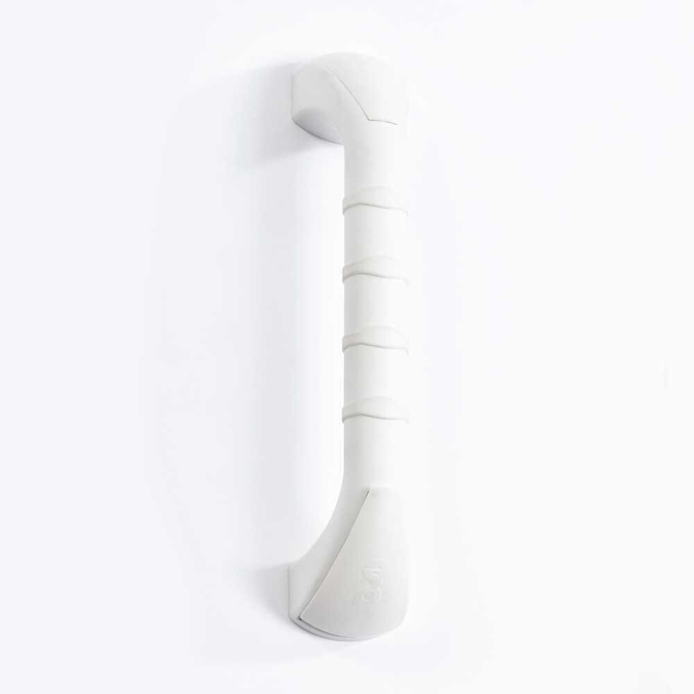 Close-up of a wall mounting plate on Prima Grab Rail grab rail showing screw holes for secure installation.