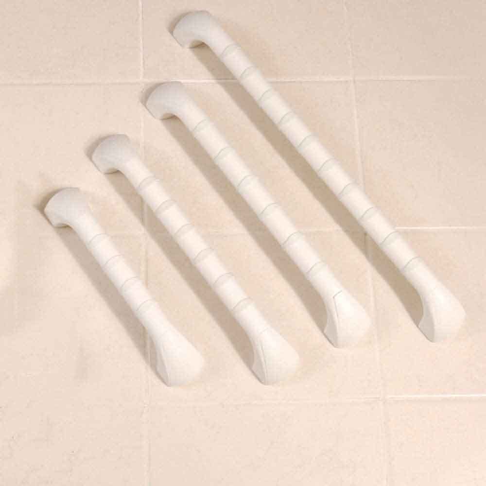 Close-up of a wall mounting plate on Prima Grab Rail grab rail showing screw holes for secure installation.