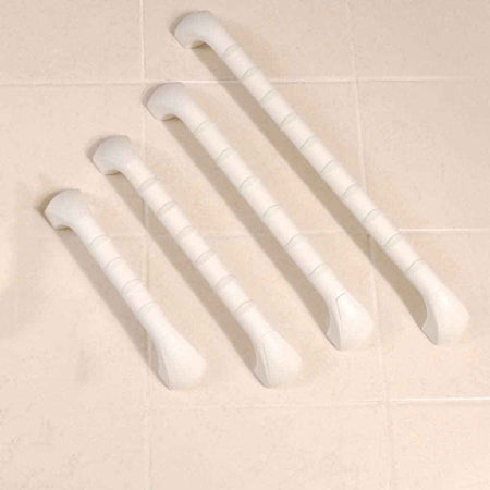 Close-up of a wall mounting plate on Prima Grab Rail grab rail showing screw holes for secure installation.