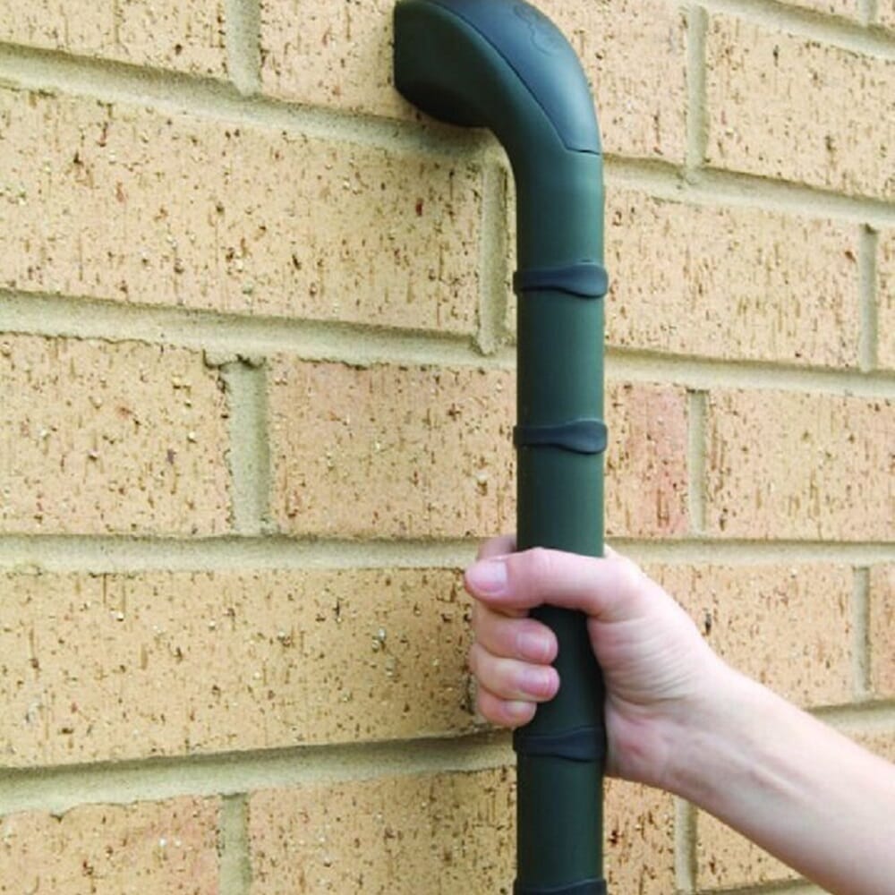 Full view of Prima Outdoor Grab Rail grab rail with circular wall plates and a textured grip, designed to provide support in bathrooms and other areas.