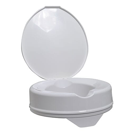 Image of Prima Raised Toilet Seat with Lid on a plain background.