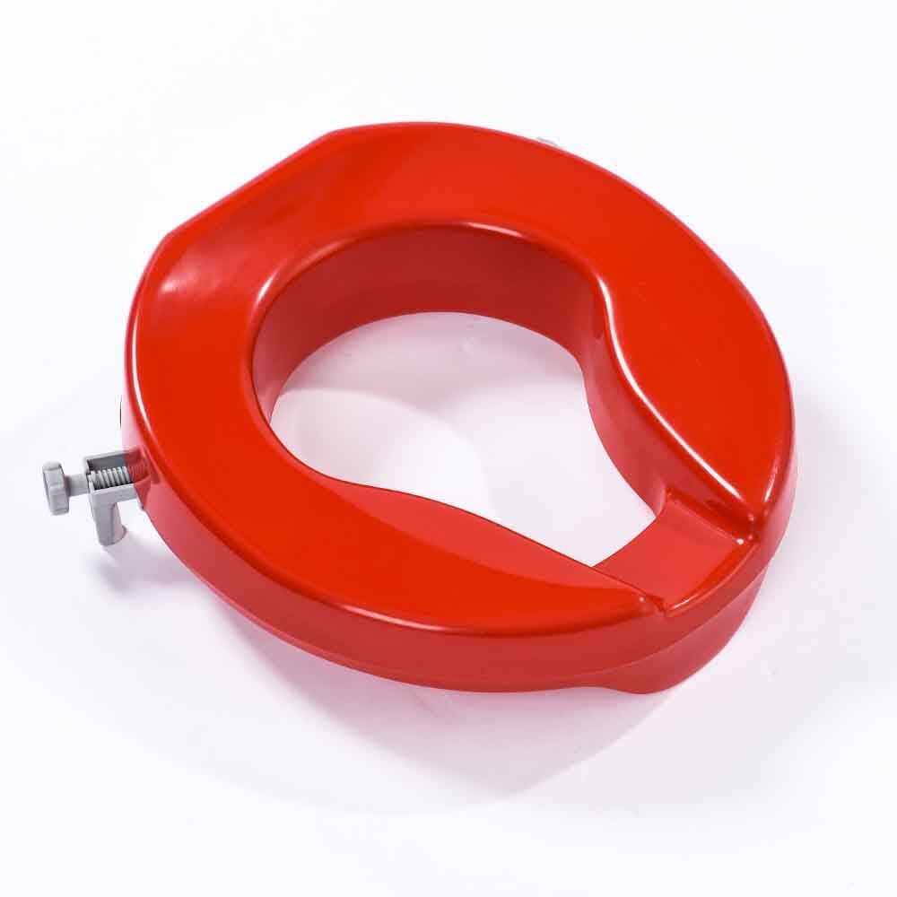 Image of Red Raised Toilet Seat on a plain background.