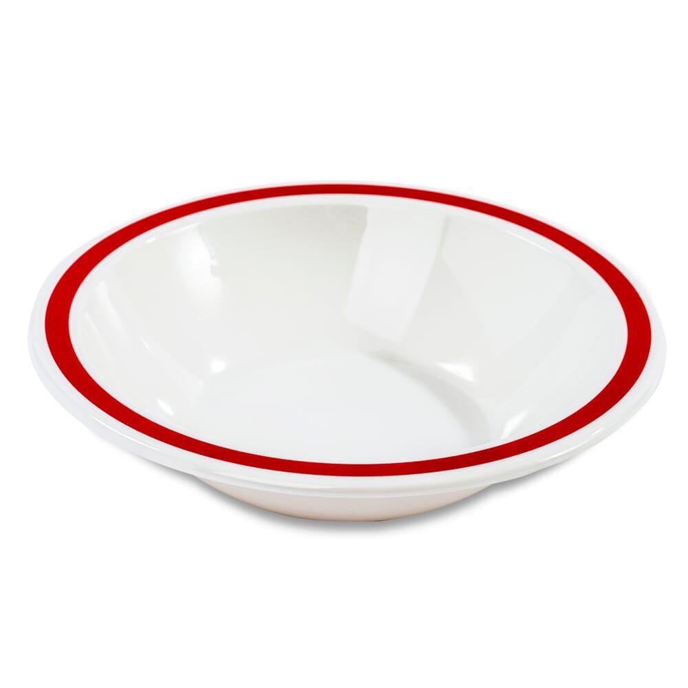 Alternative view of Red Rimmed Bowl, showing different angle or usage.