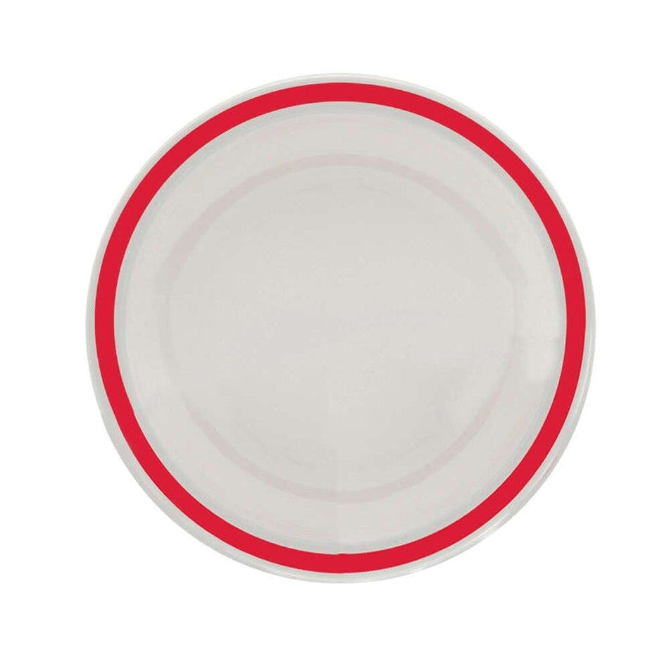 Image of Red Rimmed Plate on a plain background.