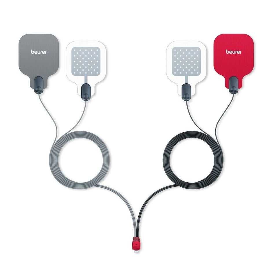 Image of Replacement Cables Electrodes Set for Beurer EM59 Digital TENS EMS Device on a plain background.