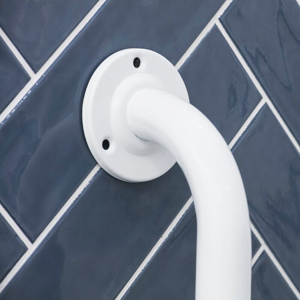 Close-up of the textured or fluted grip section on Ringwood Epoxy Coated Grab Rail grab rail, highlighting the anti-slip surface.