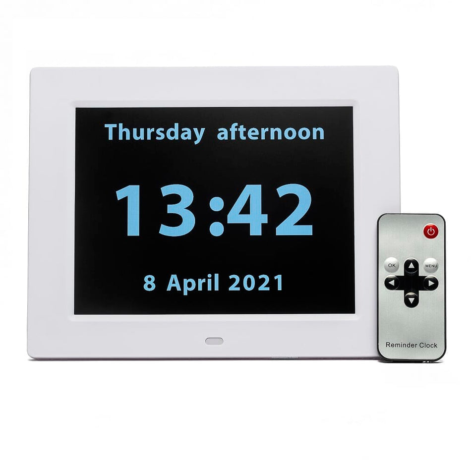 Image of Rosebud Reminder Clock-Dementia Clock on a plain background.