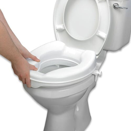 Alternative view of Savanah Raised Toilet Seat, showing different angle or usage.