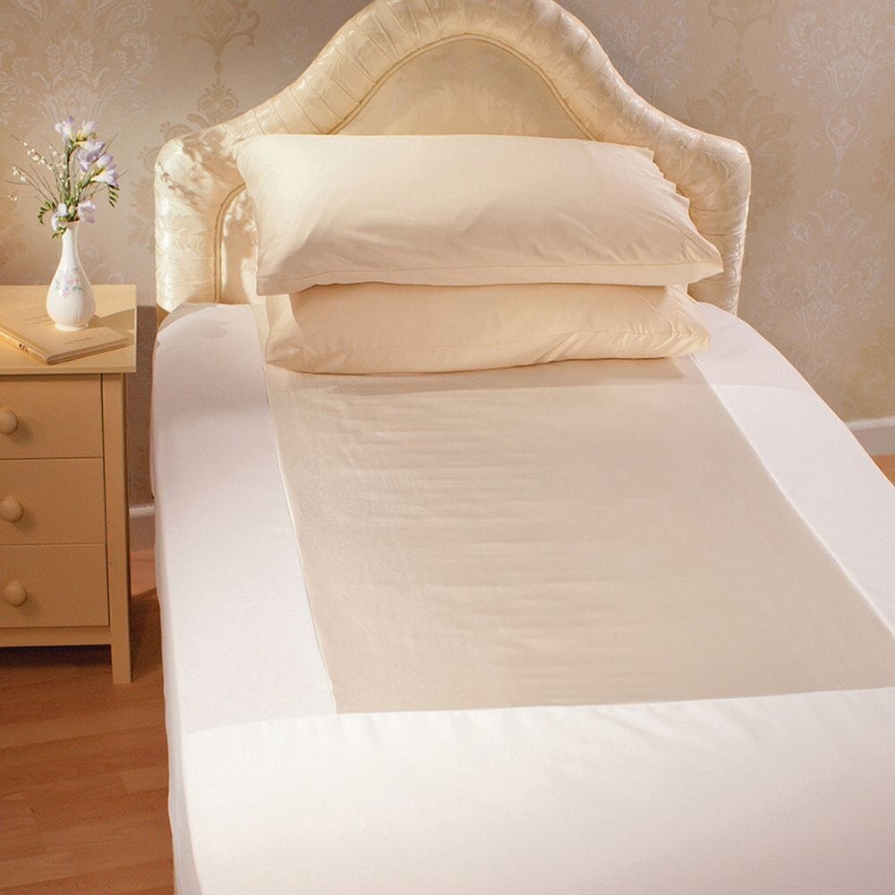 Close-up of a feature of Secure Sit and Slide Fitted Sheets.