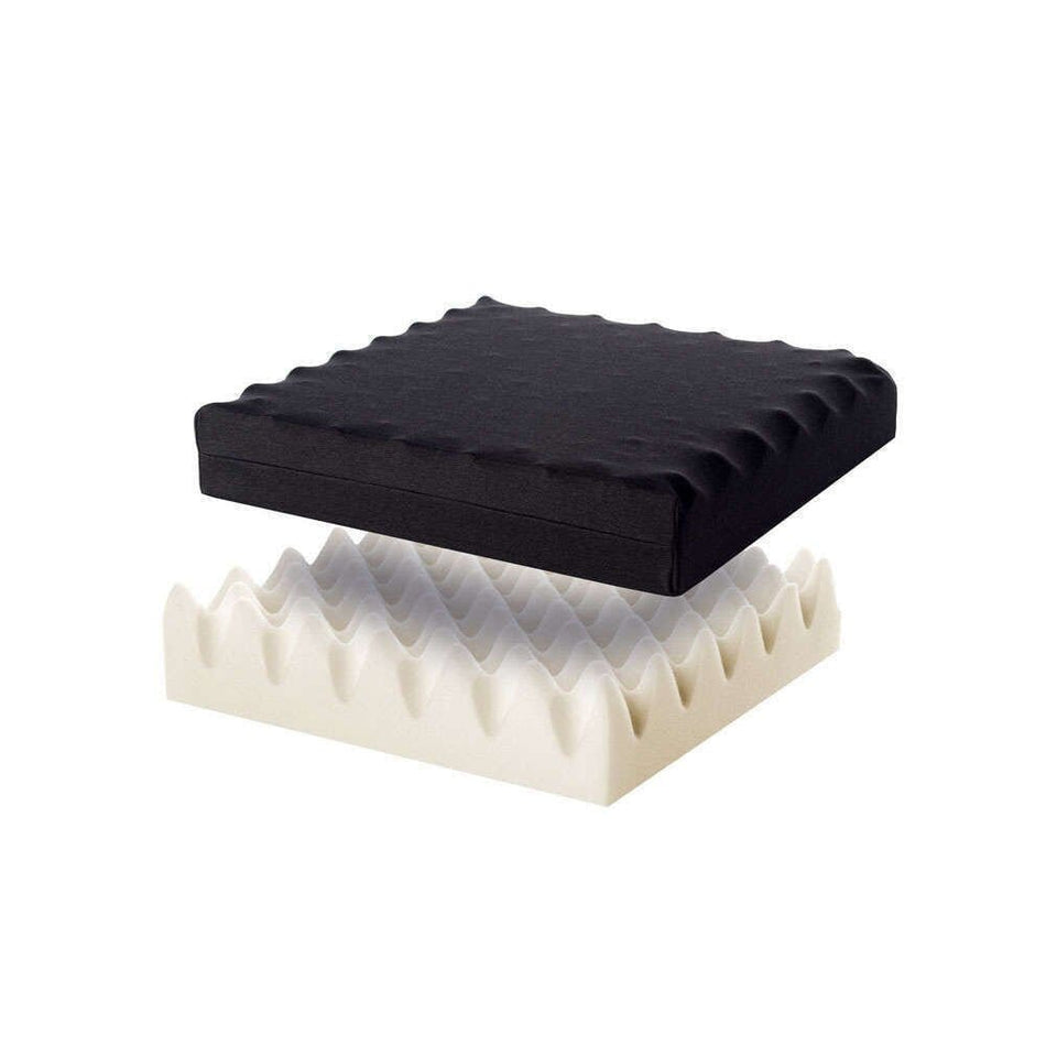 Full view of Sero Pressure Cushion cushion on a plain background, showing its shape and supportive material.