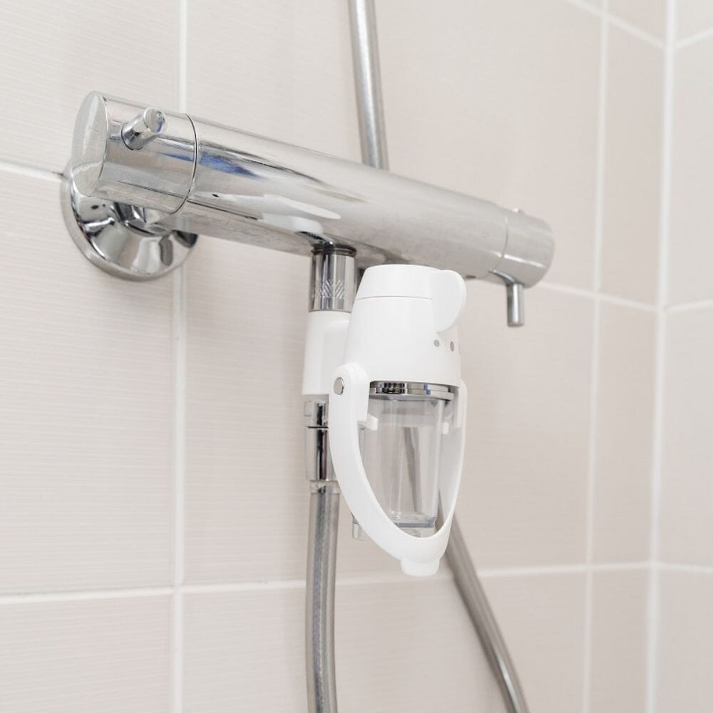 Diagram or packaging of ShowerSpaah Bubble Showerhead Set highlighting dimensions or features.