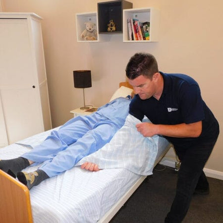 Close-up of a feature of Siba Satin 4 Way Top Midi Draw Sheet.