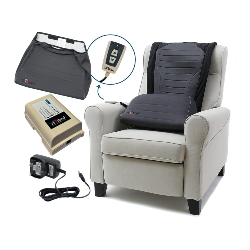 Alternative view of SitnStand Portable Rising Seat, showing different angle or usage.